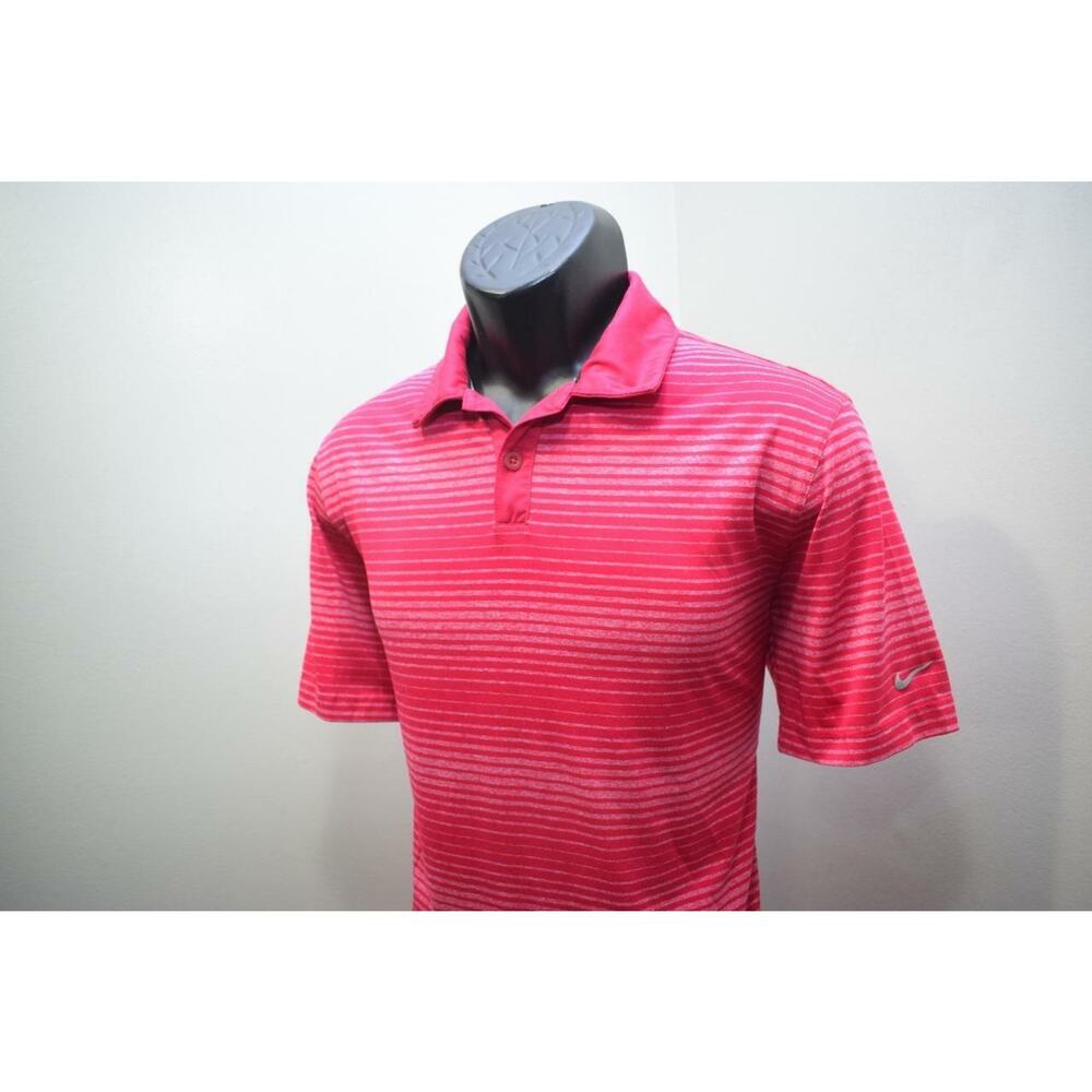 Nike Golf Polo Dri Fit Performance Striped‎ Golf Shirt Mens Size Medium